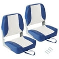 thumbnail image 1 of CazToi 2 Pack Low Back Folding Boat Seats Thick Sponge Padded Marine Seats with Rust-Proof Aluminum Hinges, 1 of 7