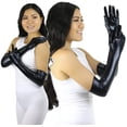 thumbnail image 5 of ToBeInStyle Women's Extra Long Metallic Gloves - Black, 5 of 5