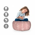 thumbnail image 2 of Neutral Color Storage Toy Bag Chair, Retro Swirly Flowering Branch Curly Blossom Leaves Ornamental Motif, Stuffed Animal Organizer Washable Bag, Large Size, Pale Pink and Rose, by Ambesonne, 2 of 3