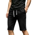 thumbnail image 2 of Mifsaly Mens Denim Shorts Elastic Waist Drawstring Relaxed Fit Jean Shorts Comfortable Lightweight Casual Summer Everyday Wear Clothes Black,XXS, 2 of 6