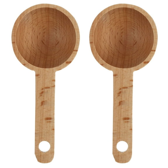 measuring spoon, wood measuring spoon, coffee measuring scoop, kitchen measuring tool2Pcs Creative Powder Scoops Practical Wooden Spoons Simple Measuring Tools