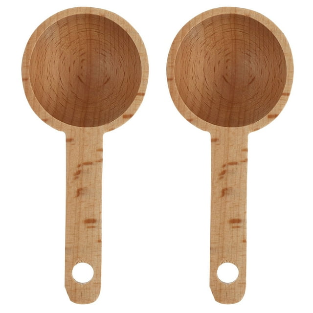 Miangastore 2Pcs Scoops Practical Wooden Spoons Simple Measuring Tools