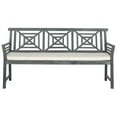 thumbnail image 3 of Safavieh Del Mar Outdoor Modern 3 Seat Garden Bench with Cushion, 3 of 6