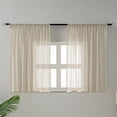 thumbnail image 2 of Boho Lace Curtains 45 Inches 2 Panel Light Filtering Privacy Tassel & Geometry Crochet Semi Sheer Curtain Drapes For Bedroom Living Dining Room Rod Pocket Vintage French Country Beige, 2 of 9