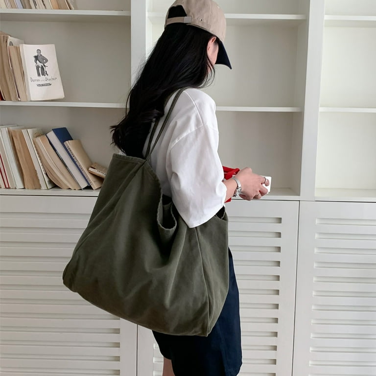LinYooLi New Washed Canvas Bag Korean Instagram Style Leisure Large Capacity Chic Art Student Versatile Shoulder Bag Walmart