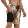 thumbnail image 2 of Qekee Rainbow English Cocker Spaniel Print Swimming Trunks for Men Boys,Swimming Shorts with Compression Liner,Quick-Drying Beach Trousers with Inner Shorts,Men Elastic Surf Shorts with Pockets-Medium, 2 of 6