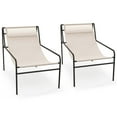 thumbnail image 1 of Costway 2PCS Patio Sling Lounge Chair with Removable Headrest Pillow Breathable Seat Porch, 1 of 8