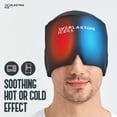 thumbnail image 3 of Form Fitting Gel Ice Headache Relief Hat - Cold Therapy Headache Relief Cap/Ice Head Wrap Ice Pack Mask, Cold Compress Headache Relief Cap for Tension & Stress, 20% More Gel, Migraine Relief Black, 3 of 7