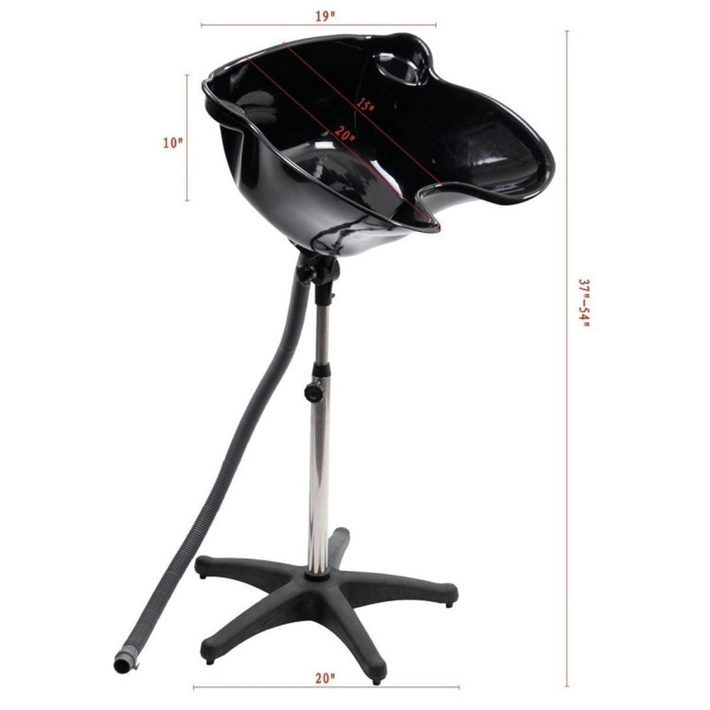 Finihen Shampoo Basin, Portable Salon Sink, Height Adjustable Shampoo Basin Treatment Tool, Black Finihen Shampoo Basin, Portable Salon Sink, Height Adjustable Shampoo Basin Treatment Tool, Black