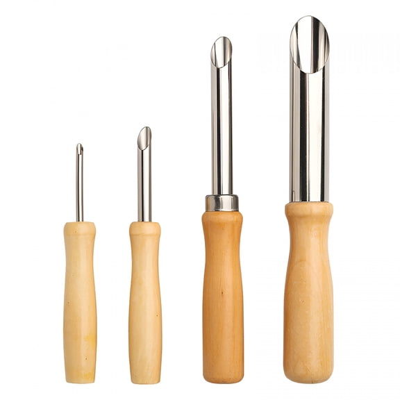 EXLEAF 2026 New Pack of 4 Stainless Steel Straw Hole Punchers for Plastic Lid and Lemonade Cups for Cups,Plastic Lids,Beverages,Kitchen,Parties
