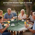 thumbnail image 3 of Round Outdoor Tablecloth with Umbrella Hole and Zipper, Sage Green Waves Tablecloth with Elastic Waterproof, Rustic Abstract Ombre Stripes Art Patio Table Covers for 45" - 54" Picnic Pool Tables, 3 of 9