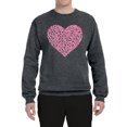thumbnail image 2 of Wild Bobby, Pink Ribbon Heart, Breast Cancer Awareness, Unisex Crewneck Graphic Sweatshirt, Charcoal, Large, 2 of 5