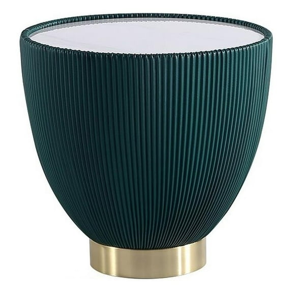 Manhattan Comfort Anderson End Table 2.0 with Steel Frame in Green