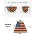 thumbnail image 6 of Waterfall Valances for Windows, Vintage American Flag Kitchen Sheer Valance Curtains, Retro USA Flag Blue Red Rod Pocket Elegant Swag Valances for Living Room Bedroom, 47.2"x38.5", 1 Panel, 6 of 8