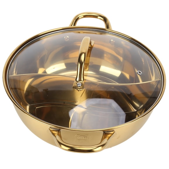 Oubit Two Grid Hot Pot,Hot Pot 30.3cm Diameter Home Hot Pot Electric Hot Pot Meticulously Designed