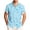 Light Blue, variant on Men'S Extended Size Casual Short Sleeve Button-Down Shirt with Printed Turndown Collar for Summer Outdoor Wear, Loose Fit Polyester Fabric, Machine Washable, M
