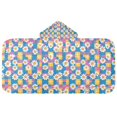 thumbnail image 5 of Yayeee Kids Hooded Towel with Hand Pockets Beach Soft Absorbent Bath Wrap 50 x 23.5 inch, Blue Checkered Daisy, 5 of 5