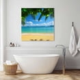 thumbnail image 6 of Wall Art Prints, Ocean Beach Framed Canvas Prints for Bedroom Living Room Bathroom Office, Blue Sea Shoreline Coconut Coastal Palm Tree Gallery Wrap Wall Art Poster for Gifts Home Decor 12"x12", 6 of 9