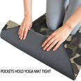 thumbnail image 3 of Green Brown Camo Classic Shapes Pattern Hot Yoga Mat Towel Non Slip for Hot Yoga - Quick-Drying Yoga Mat Cover with 4 Corner Pockets with Travel Bag - Hot Yoga Towel Non Slip 70"x26", 3 of 6
