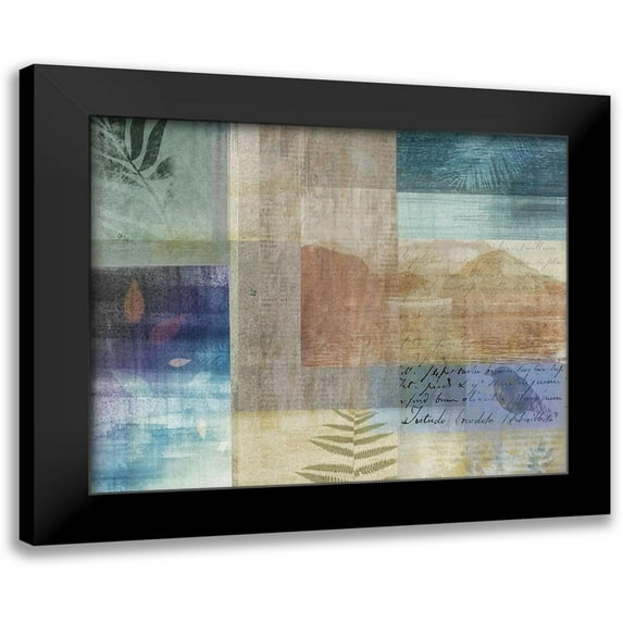 JMB Designs 24x20 Black Modern Framed Museum Art Print Titled - Botanical Collage I