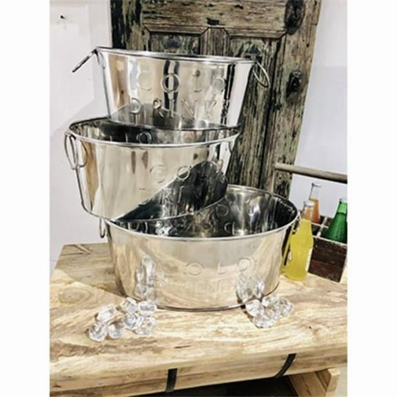 Metrotex Designs 52028 Cold Drink Tubs, Chrome - Set of 3