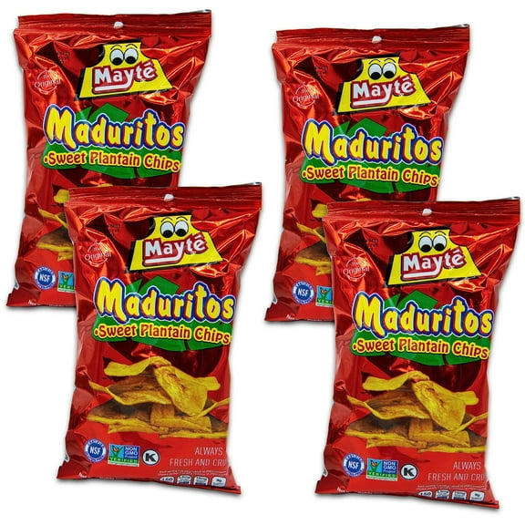 MAYTÉ Platanitos Maduros Sweet Plantain Chips (3oz, Pack of 4) - Imported from Colombia
