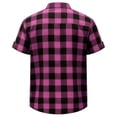 thumbnail image 6 of Purcolt Shirts for Men Comfort Casual Plaid Short Sleeve Button Down Shirt Lightweight Regular Fit Business Work Office Tops with Pockets, 6 of 8
