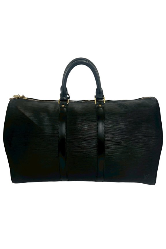 Pre-Owned LOUIS VUITTON Vintage Keepall 45 Epi Leather Boston Bag Travel Black Noir 477-4