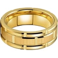 thumbnail image 2 of Anillos de tungsteno JAMW dorado de 8mm para hombre y mujer, 2 of 5