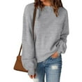 thumbnail image 2 of RYRJJ Oversized Sweaters for Women Long Sleeve Crew Neck Pullover Sweater Casual Fall Heathered Knit Tops Fashion(Gray,S), 2 of 6