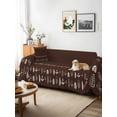 thumbnail image 3 of Rustic Botanical Couch Cover for 2 Cushion Couch, Japanese Herb on Brown Simple Art Washable Love Seat Sofa Covers Slipcover, Throw Sofa Covers for Pets, Furniture Protector 71"x102", 3 of 9