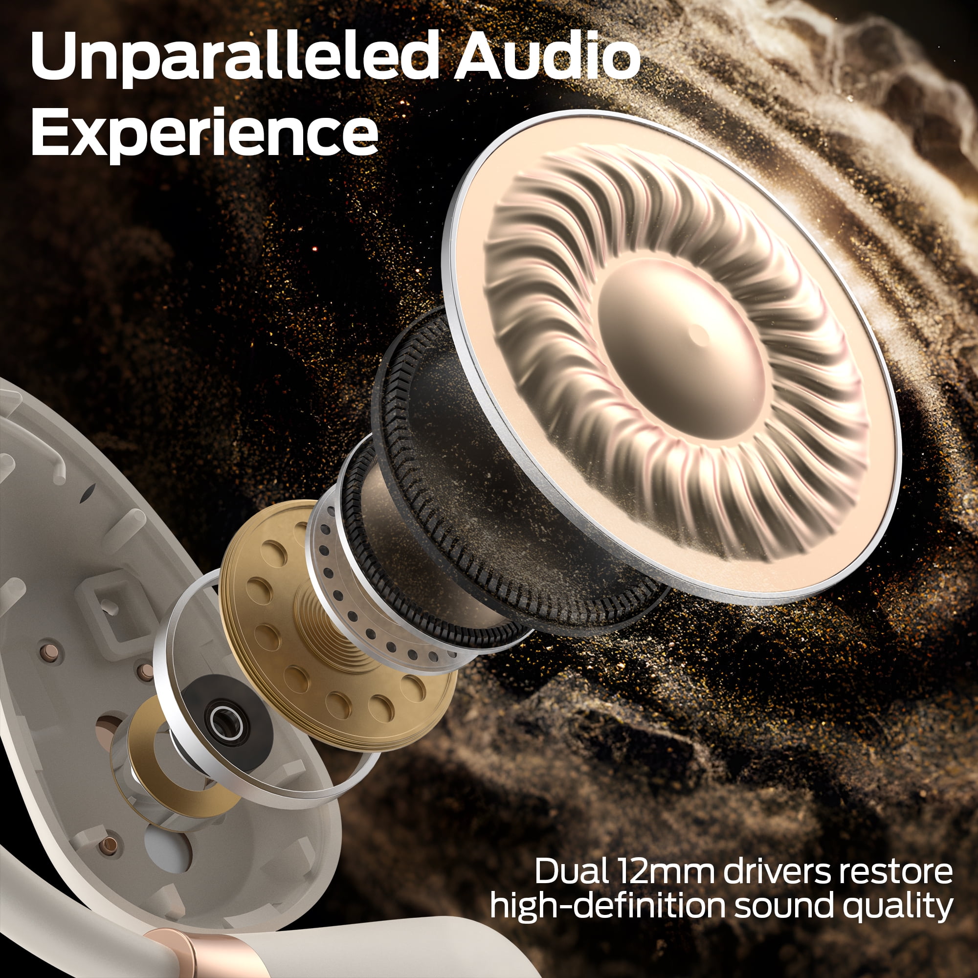 Monster Open Ear Headphones, Bluetooth 5.4 Earphones Stereo Sound, Wireless Headphones 30 Hours Playback, Type-C Charging, HD Clear Calls, Touch Control, IPX5 Waterproof Open Ear Earbuds