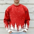 thumbnail image 4 of Sweaters for Men Mens Christmas Plus Size Hoodless Pullovers Fashion Sweatshirts Holiday Logo Print Clothing Tops Hop Oversized Sweatshirts Stretchy Zip up Hoodie Men Oversized Sweaters Little Red XL, 4 of 5