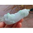 thumbnail image 3 of Certified Hand Carved Green Natural A Jade Jadeite Dragon Pi Xiu Ruyi Pendant Necklace, 3 of 11