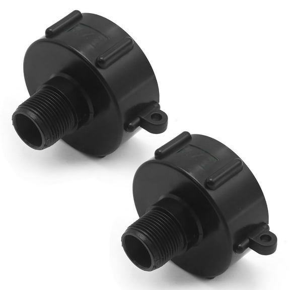 2 Pcs 275330 Gallon IBC Tote Adapter, 2" Coarse Thread x 3/4" Garden Hose Male IBC Tote Fitting, Drain Water Tank Hose Adapter