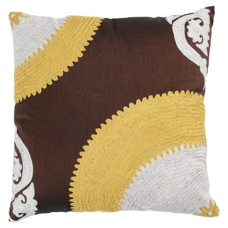 Rizzy Home Decorative Poly Filled Throw Pillow Semi Circles 18"X18" Brown