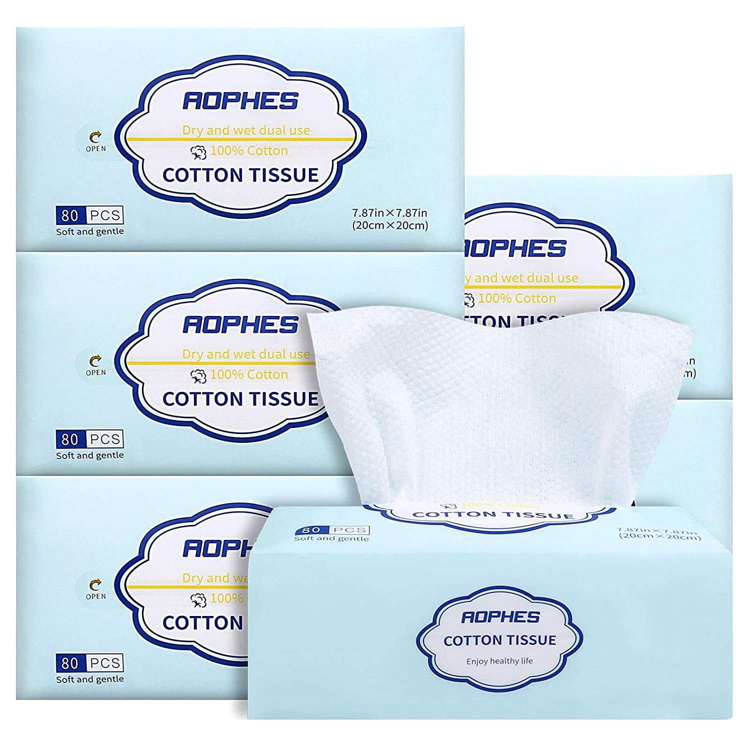 Face Cotton Tissues Unscented Soft Cleansing Disposable Towel Dry Wipes for Baby 