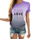 thumbnail image 1 of Camisetas con degradado de cuello redondo para mujer Blusas cómodas sueltas a la moda Tops de San Valentín Fridja  gope1371, 1 of 7