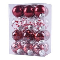 Nmdmisc 24Pcs Christmas Balls 2.43",Xmas Plastic Ball Ornaments for Christmas Tree,Mini Shatterproof Christmas Tree Decorations Hanging Ball for Holiday Wedding Party Decoration (Red)