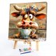 thumbnail image 3 of Kit Pintura Por Números Sobre Lienzo Arte Al Óleo Artesanal Imagen Vaca Pared Del 30x30cm, 3 of 8
