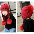 thumbnail image 3 of Holzlrgus Girls Winter Warm Elastic Soft Ear Protection Knitted Sherpa Ski Hats Fleece Lined Peruvian Cover Ears Beanie Hat, 3 of 6