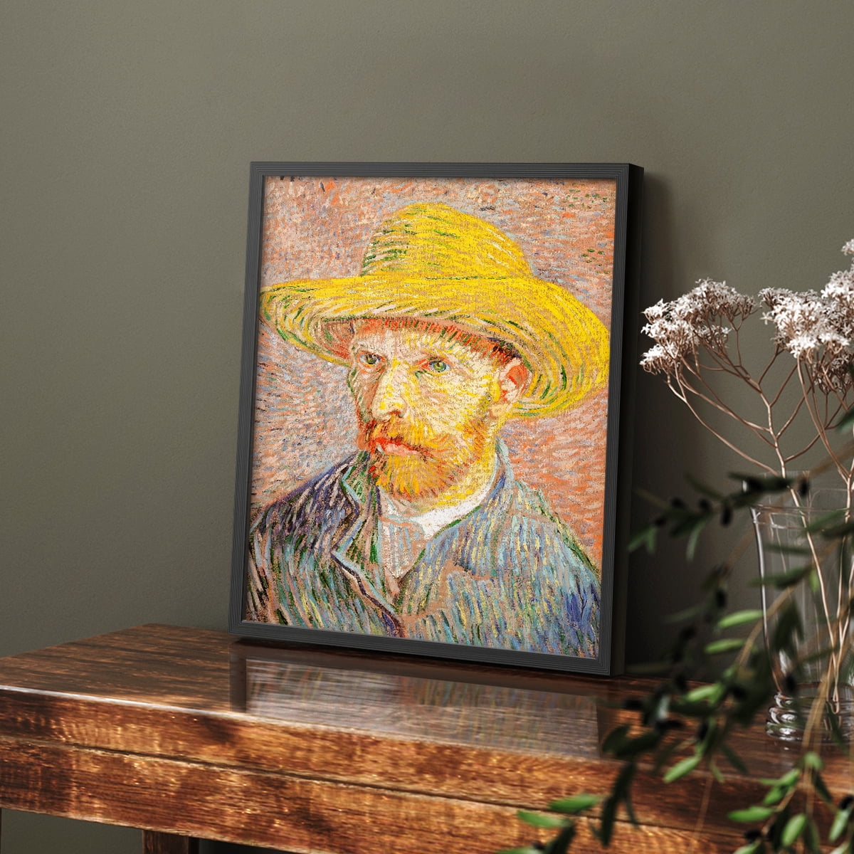 Vintage Abstract Print XIX - 10in. x 8in. Vintage Framed Print in Black Wood Frame