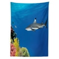 thumbnail image 3 of Ambesonne Shark Tablecloth Rectangular Table Cover, Tropic Underwater World, 60"x90", Multicolor, 3 of 4