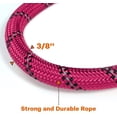 thumbnail image 3 of LAICAIW Rope Dog Leash 6 FT with Comfortable Padded Handle, Highly Reflective Threads Strong Dog Leash for Medium Dogs, 3/8 inch, Hotpink, 3 of 7
