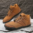 thumbnail image 7 of Rokment Womens Mens Furry Lined Barefoot Water Snow Boots Waterproof Wide Toe Zero Drop Non Slip Hiking Ankle Booties Brown Size 10, 7 of 7