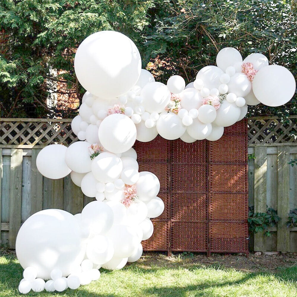 SPECOOL White Balloon Garland Kit 115PCS Latex Balloons Arch Wedding Baby Shower Party Decors with 18inch Large for Girls Women Engagement Bridal Birthday Bachelorette Backdrop