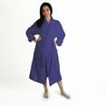 thumbnail image 2 of Women's Plush and Absorbent Turkish Cotton Bathrobe by Blue Nile Mills - Large/Extra Large, Navy Blue, 2 of 6