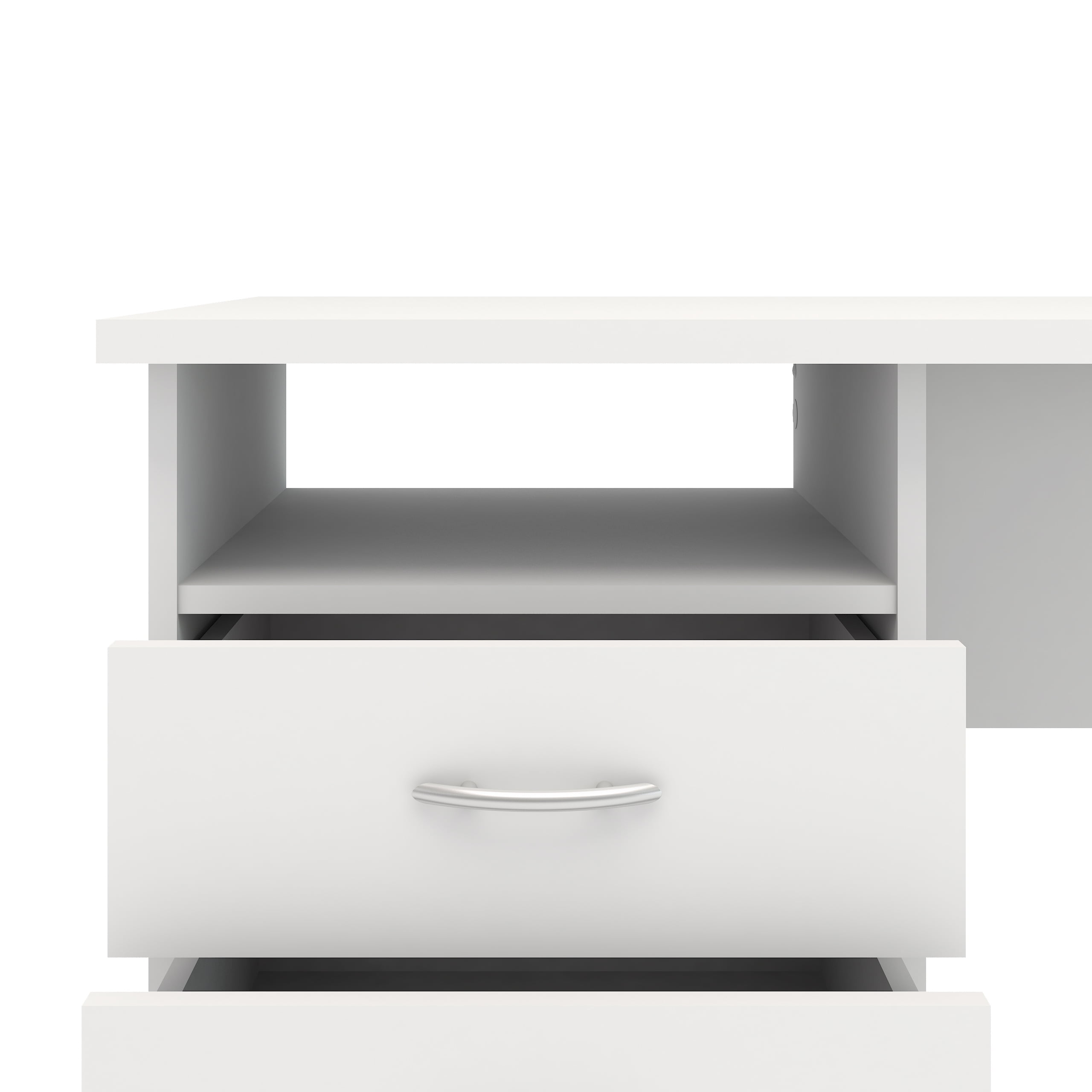 Tvilum Whitman 3 Drawer Office Desk with 1 Shelf for Adults, White