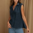 thumbnail image 3 of Womens Linen Tank Tops V Neck Casual Cami Sleeveless Blouses Summer Loose Fit Tank Shirt, 3 of 7