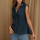 thumbnail image 5 of Tops deportivos,Blusa de lentejuelas con cuello en V, camiseta informal holgada sin mangas, camisa de poliéster con brillo, ropa de fiesta para mujer, sopatenor, 5 of 9